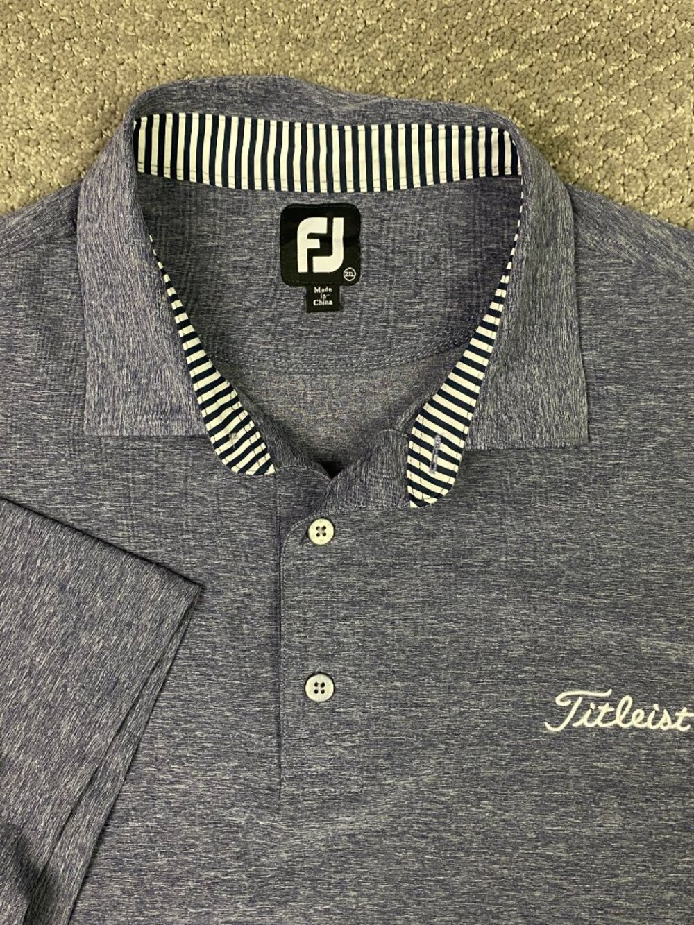 FootJoy Titleist Polo Shirt Mens 2XL Heather Gray Golf Performance NWOT